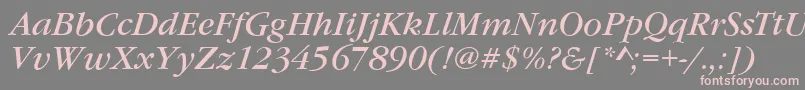 GarfeldNovaItalic Font – Pink Fonts on Gray Background