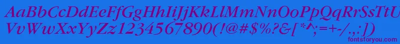 GarfeldNovaItalic Font – Purple Fonts on Blue Background