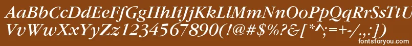 GarfeldNovaItalic Font – White Fonts on Brown Background