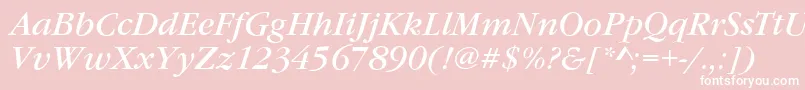 GarfeldNovaItalic-Schriftart – Weiße Schriften auf rosa Hintergrund