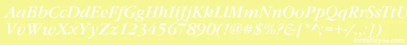 GarfeldNovaItalic Font – White Fonts on Yellow Background