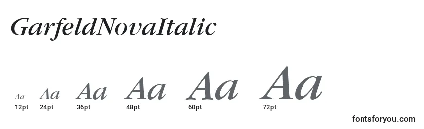 GarfeldNovaItalic Font Sizes