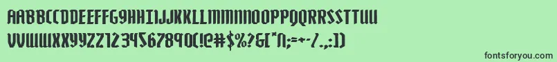 フォントZollernexpand – 緑の背景に黒い文字