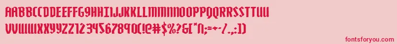 フォントZollernexpand – ピンクの背景に赤い文字