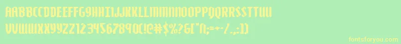 フォントZollernexpand – 黄色の文字が緑の背景にあります