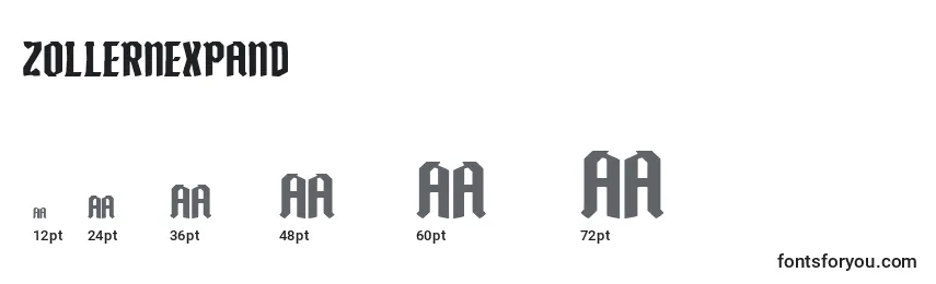 Размеры шрифта Zollernexpand