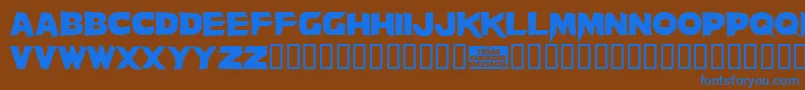 Massacre Font – Blue Fonts on Brown Background