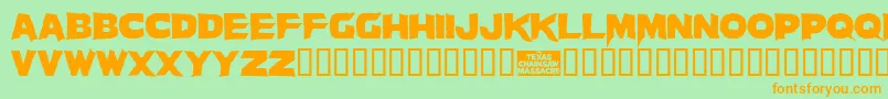 Massacre Font – Orange Fonts on Green Background