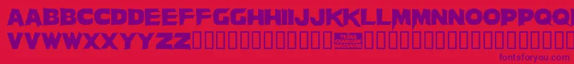 Massacre Font – Purple Fonts on Red Background