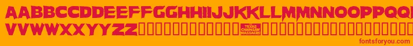 Massacre Font – Red Fonts on Orange Background