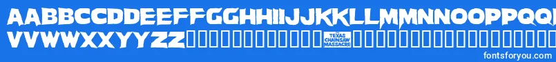 Massacre Font – White Fonts on Blue Background