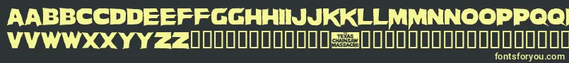 Massacre Font – Yellow Fonts on Black Background