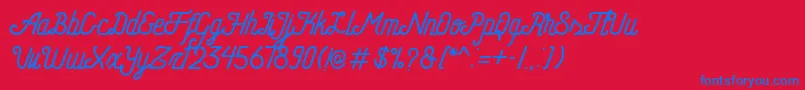 HometownFreeScript Font – Blue Fonts on Red Background