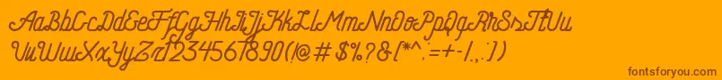 HometownFreeScript Font – Brown Fonts on Orange Background