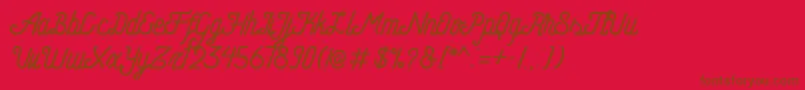 Police HometownFreeScript – polices brunes sur fond rouge
