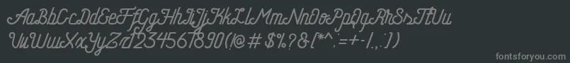 フォントHometownFreeScript – 黒い背景に灰色の文字