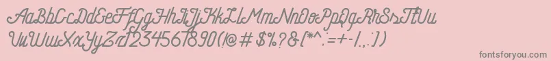 HometownFreeScript Font – Gray Fonts on Pink Background