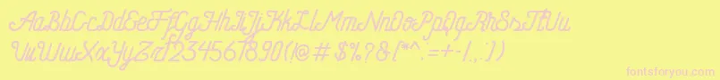 HometownFreeScript Font – Pink Fonts on Yellow Background