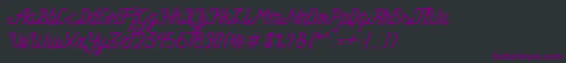 Fonte HometownFreeScript – fontes roxas em um fundo preto