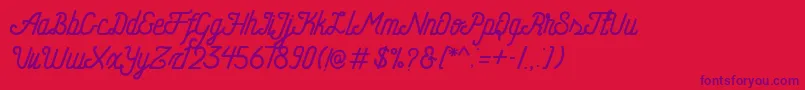 HometownFreeScript Font – Purple Fonts on Red Background