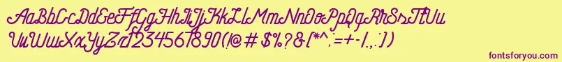 HometownFreeScript Font – Purple Fonts on Yellow Background