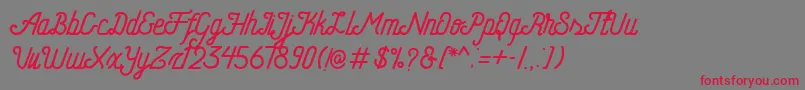 HometownFreeScript Font – Red Fonts on Gray Background