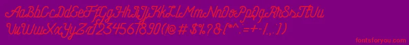 HometownFreeScript Font – Red Fonts on Purple Background