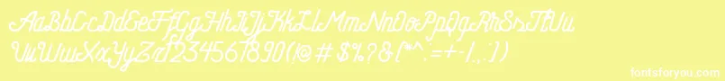 HometownFreeScript Font – White Fonts on Yellow Background