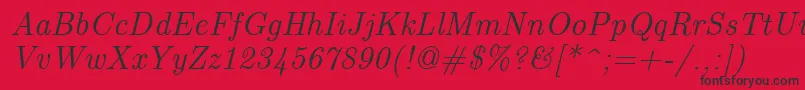 EuclidItalic Font – Black Fonts on Red Background