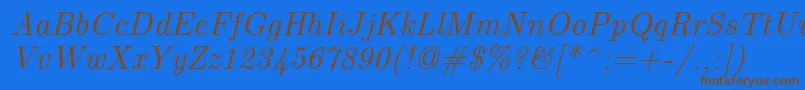 EuclidItalic Font – Brown Fonts on Blue Background