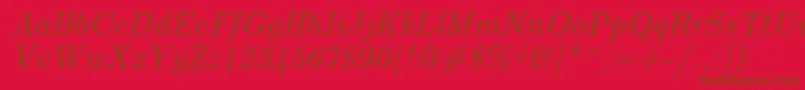EuclidItalic Font – Brown Fonts on Red Background