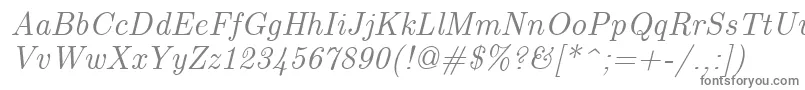 フォントEuclidItalic – 白い背景に灰色の文字