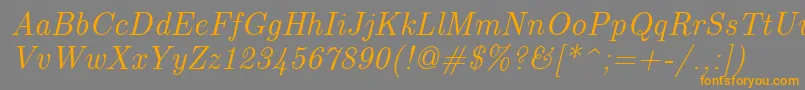 EuclidItalic Font – Orange Fonts on Gray Background