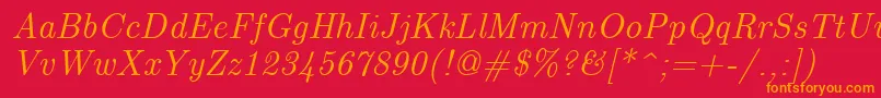 Шрифт EuclidItalic – оранжевые шрифты на красном фоне