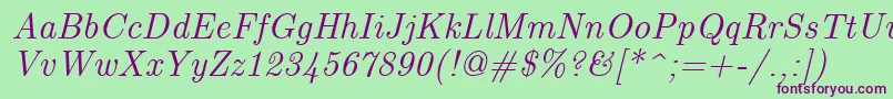 EuclidItalic Font – Purple Fonts on Green Background