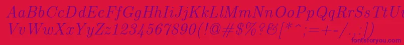 EuclidItalic Font – Purple Fonts on Red Background
