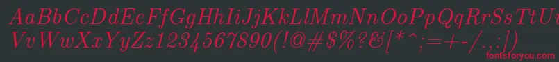 EuclidItalic Font – Red Fonts on Black Background