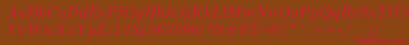 EuclidItalic Font – Red Fonts on Brown Background
