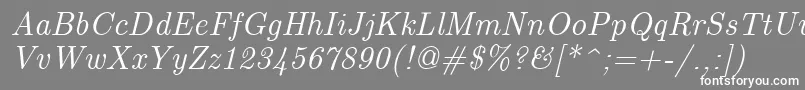 EuclidItalic Font – White Fonts on Gray Background