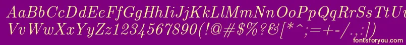 EuclidItalic Font – Yellow Fonts on Purple Background