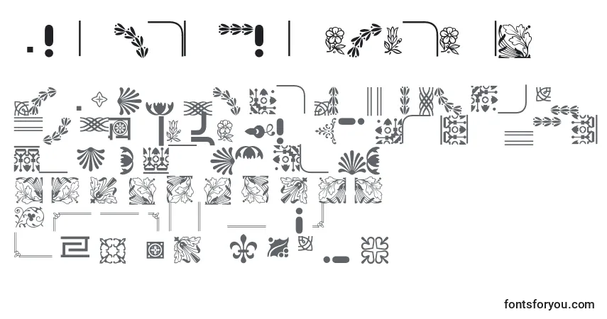 Bordersornament4-fontti – aakkoset, numerot, erikoismerkit