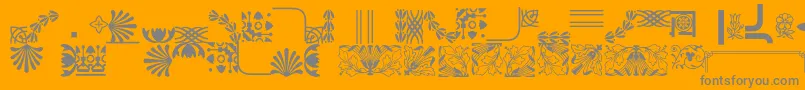 Fonte Bordersornament4 – fontes cinzas em um fundo laranja
