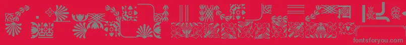 Weitere Informationen zur Bordersornament4-Schriftart Bordersornament4-Schriftart – Graue Schriften auf rotem Hintergrund