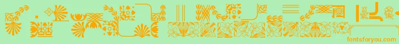 Bordersornament4 Font – Orange Fonts on Green Background