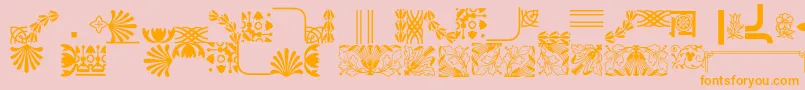 Bordersornament4 Font – Orange Fonts on Pink Background