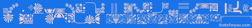 Bordersornament4 Font – Pink Fonts on Blue Background