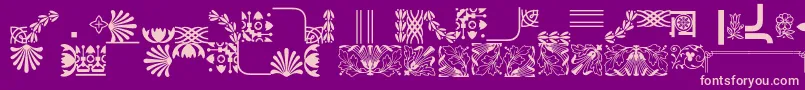 Bordersornament4 Font – Pink Fonts on Purple Background