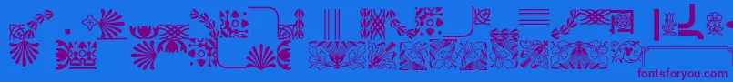 Bordersornament4 Font – Purple Fonts on Blue Background
