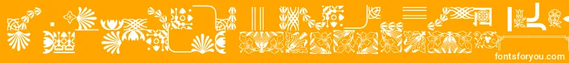 Bordersornament4 Font – White Fonts on Orange Background