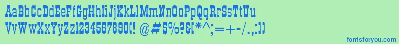 Шрифт Dsroundup – синие шрифты на зелёном фоне